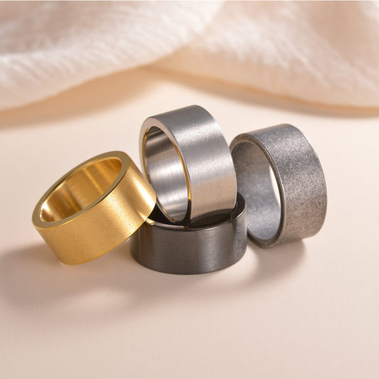 Simple Titanium Matte Distressed Ring